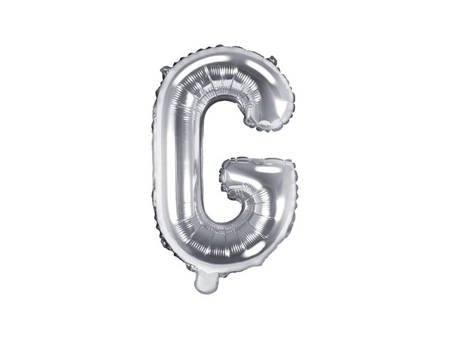 Balon foliowy - Litera "G" - Srebrna - 35 cm